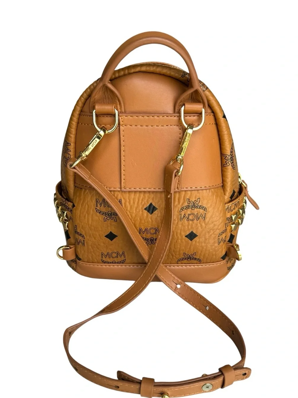 MCM Visetos Stark Bebe Boo Studs Mini Backpack Crossbody